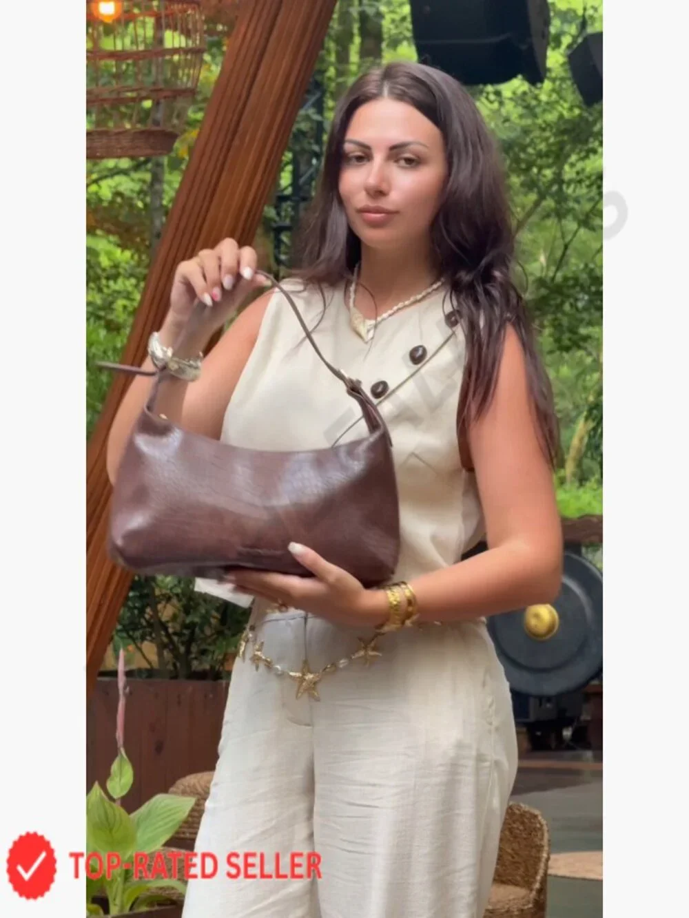 Crocodile Embossed Crescent Shoulder Bag Vegan Leather Trendy Hobo Purse